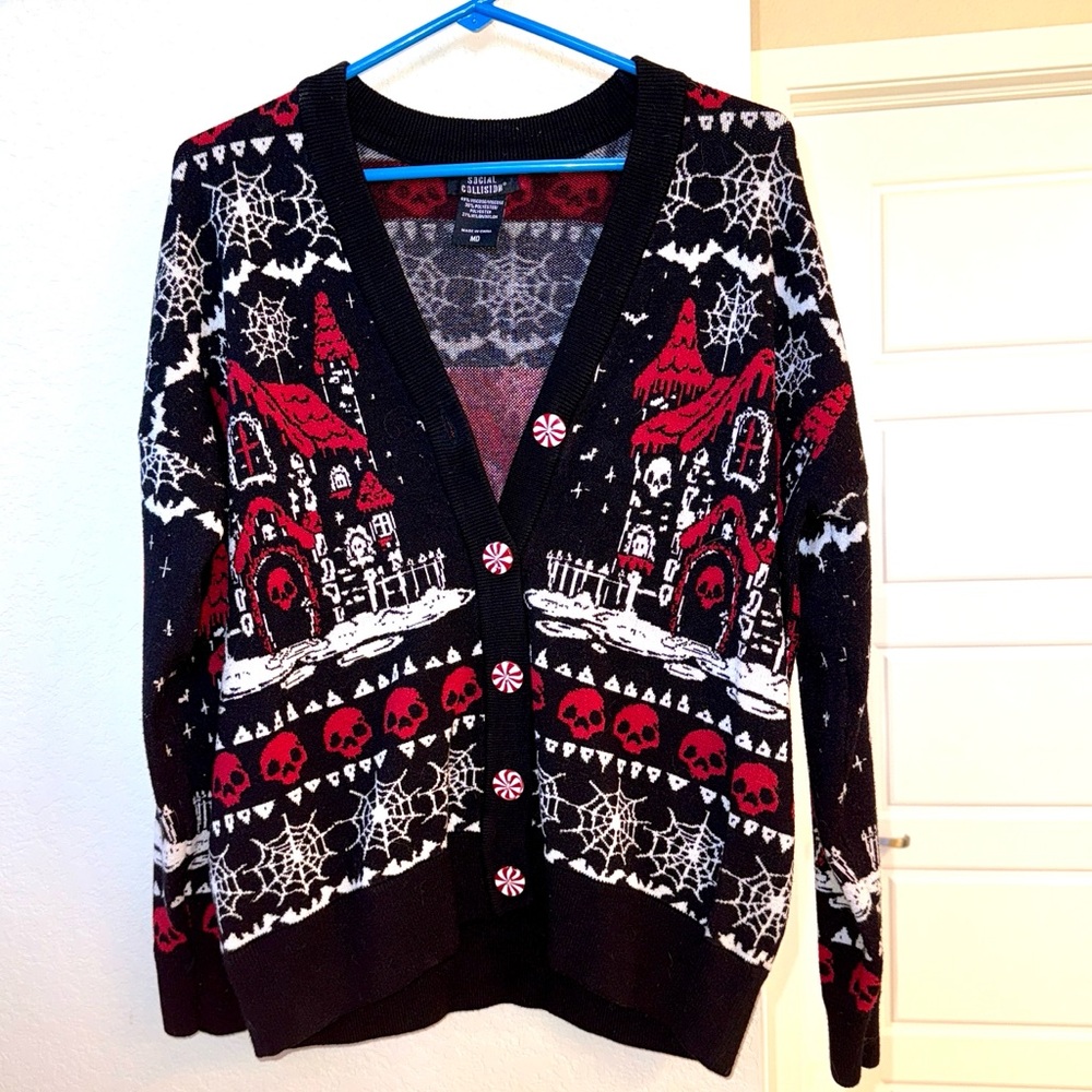 Goth Holiday Cardigan Sweater